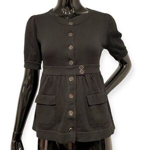 525 America Black/Gold Button Cardigan Size Small